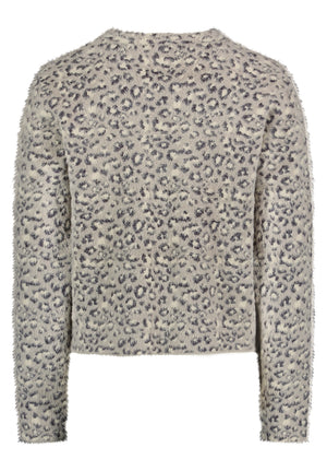Grey Animal Print Knitted Jacket