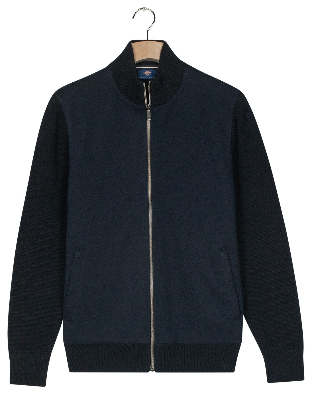 Navy Zip Cardigan