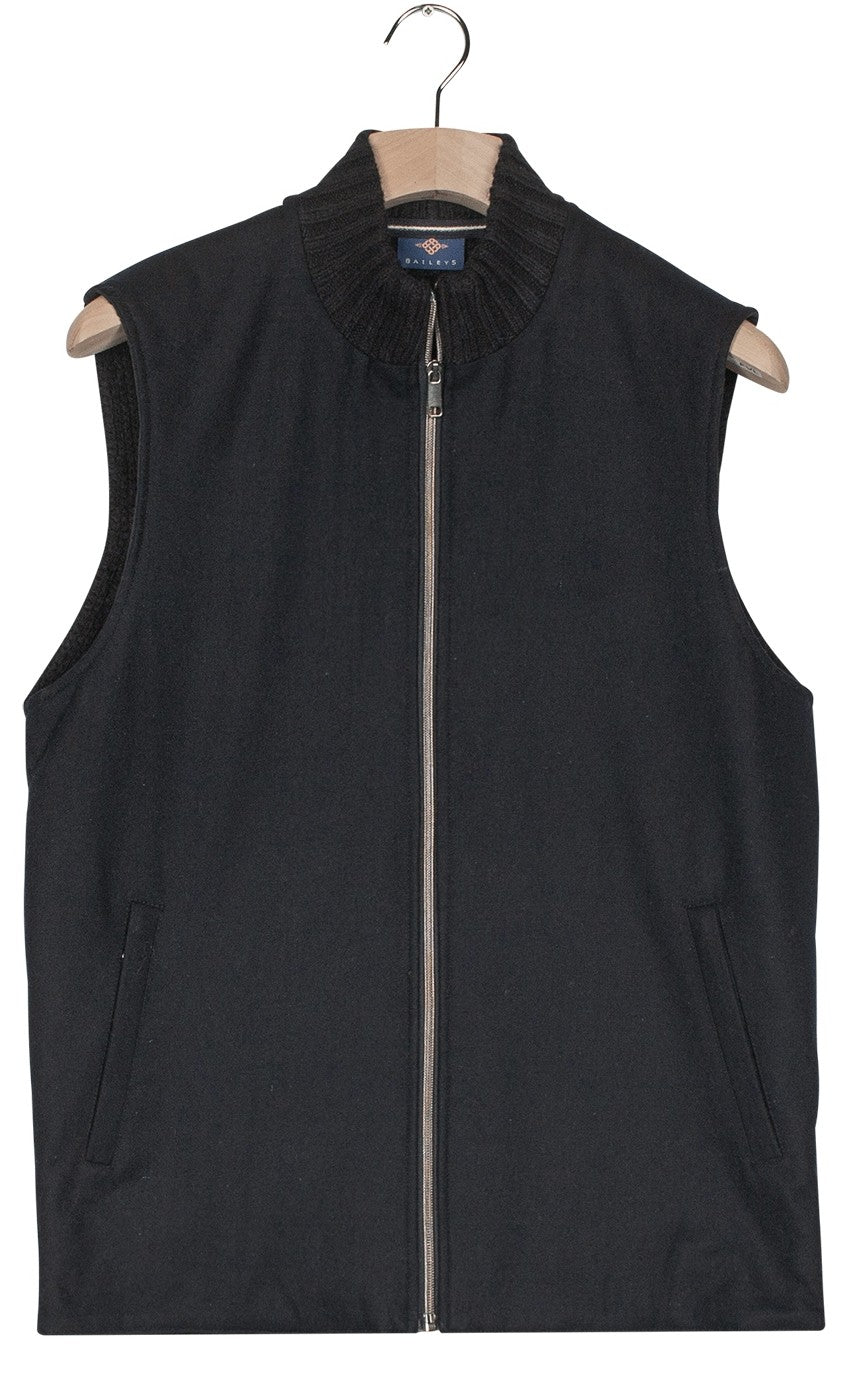 Navy Padded Flannel Gilet