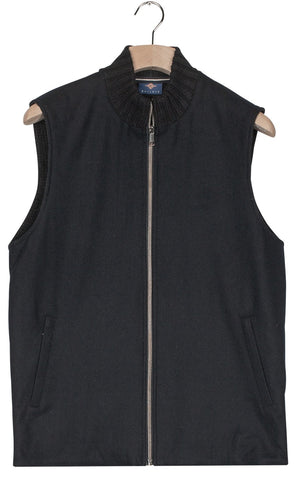 Navy Padded Flannel Gilet