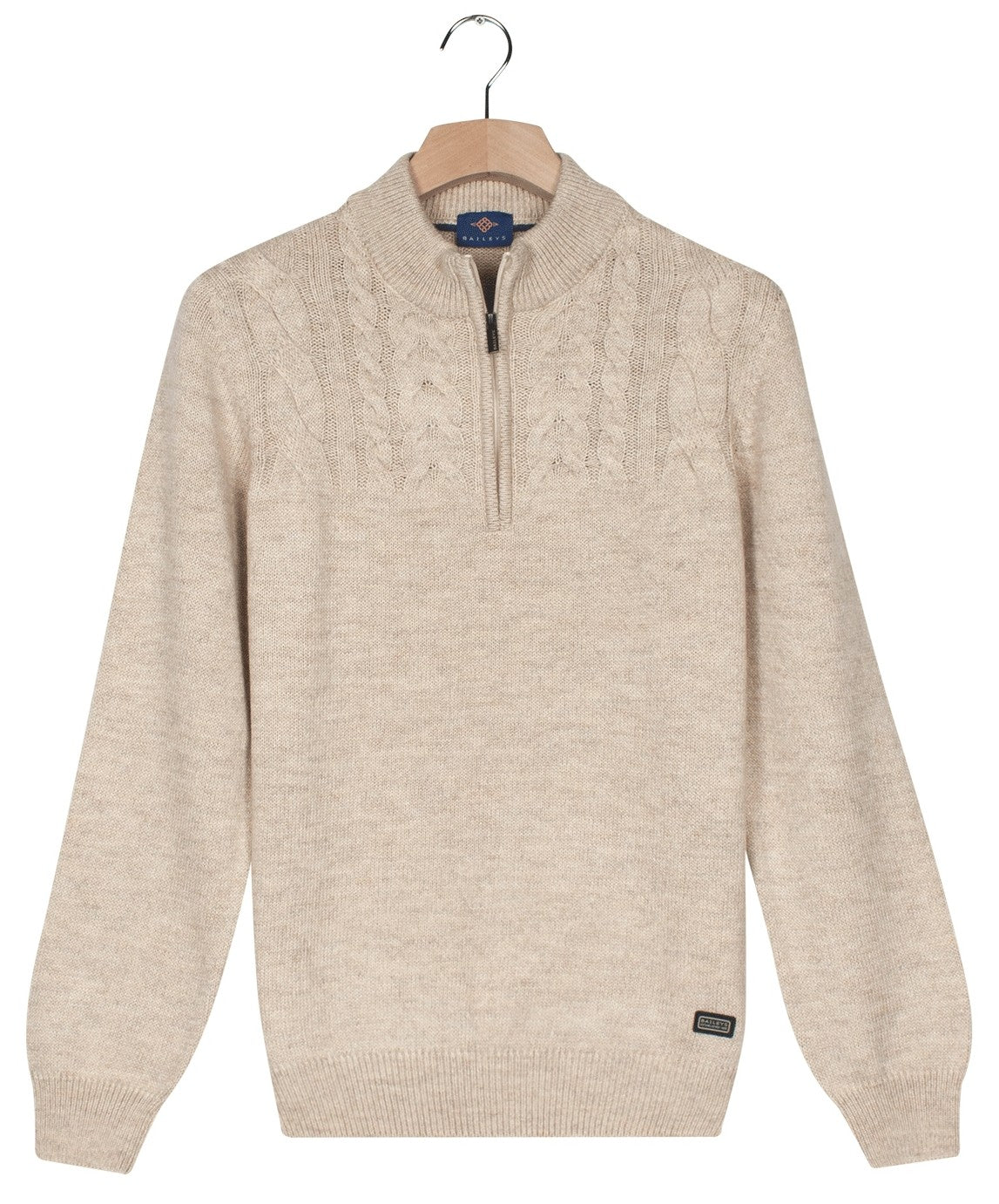 Sand Half Zip Cable Knit