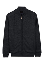 Load image into Gallery viewer, Navy Lined Cable Knit Cardigan
