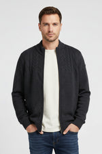 Load image into Gallery viewer, Navy Lined Cable Knit Cardigan
