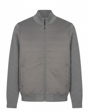 Silver Suede Front Zip Cardigan