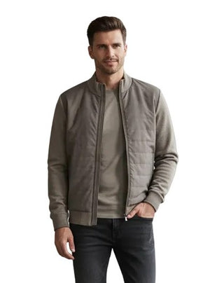 Silver Suede Front Zip Cardigan