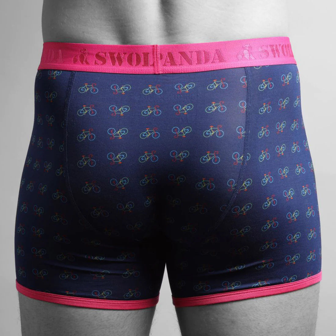 Swole Panda Bicycle Bamboo Boxers Pink