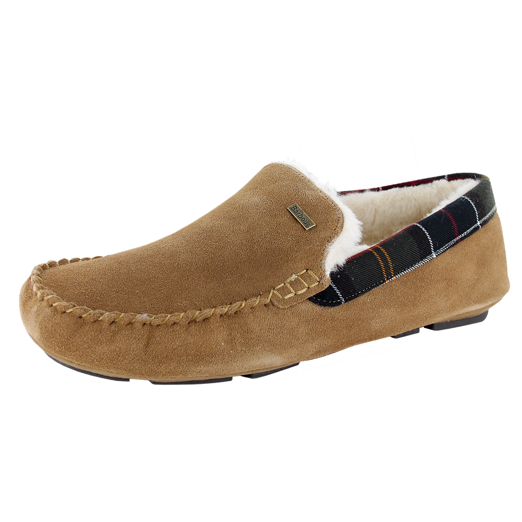 Barbour Monty Suede Slippers Camel