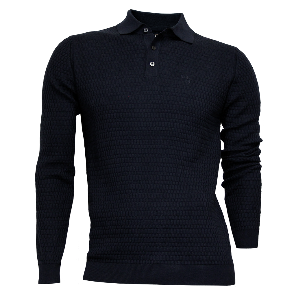 Barbour Navy Thornbury Knitted Polo