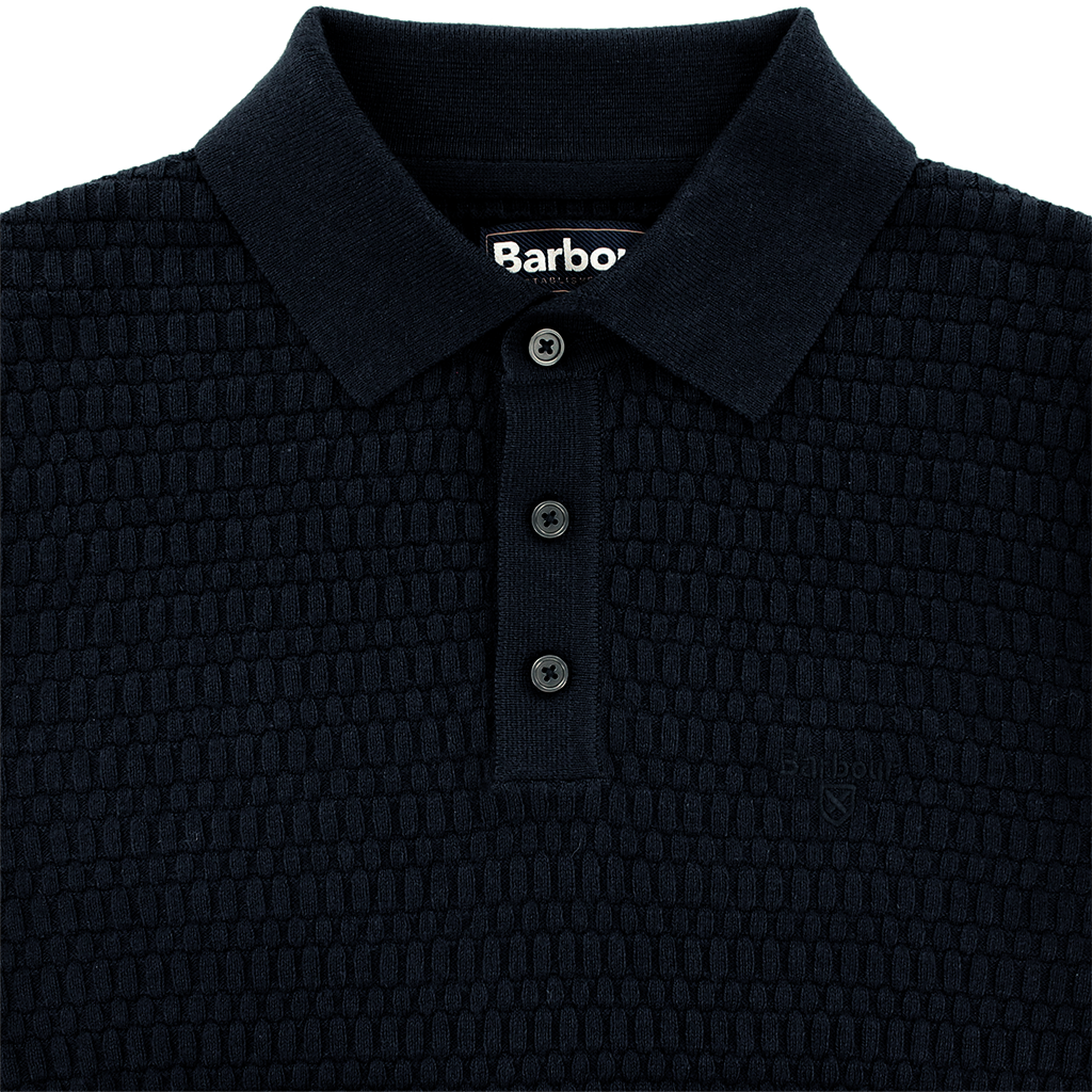 Barbour Navy Thornbury Knitted Polo