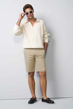 Beige Move Stretch Twill Shorts