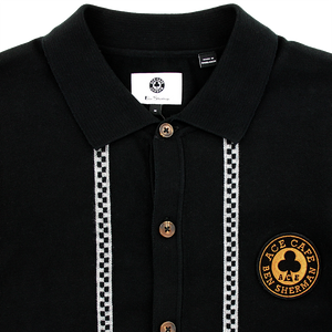 Ben Sherman Chequerboard Button Through Black