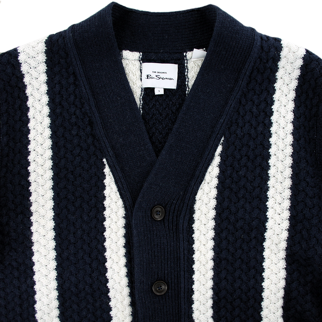 Ben Sherman Navy Striped Cardigan