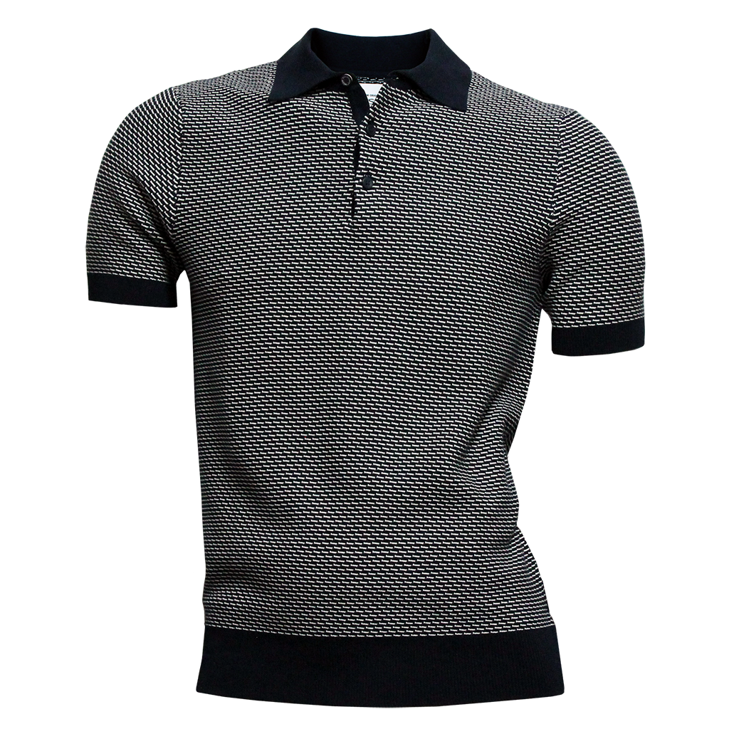 Ben Sherman Bicoloured Textured Polo Navy