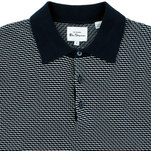 Ben Sherman Bicoloured Textured Polo Navy