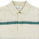 Load image into Gallery viewer, Ben Sherman Argyle Stripe Knitted Polo Ivory
