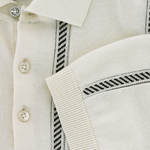 Load image into Gallery viewer, Ben Sherman Jacquard Stripe Knitted Polo Ivory
