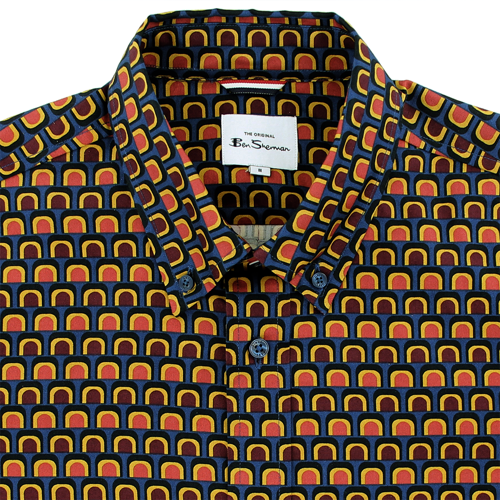 Ben Sherman Retro Print Shirt Wine