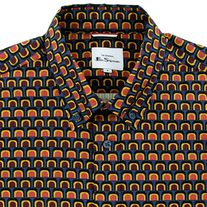 Ben Sherman Retro Print Shirt Wine