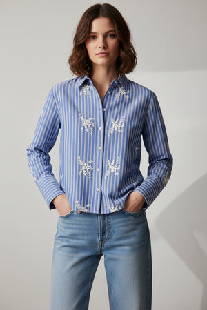 Navy Striped Viki Blouse