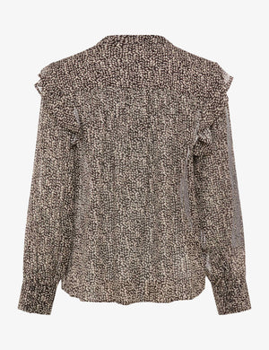 Brown Floral Print Blouse