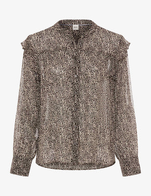 Brown Floral Print Blouse