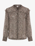 Load image into Gallery viewer, Brown Floral Print Blouse
