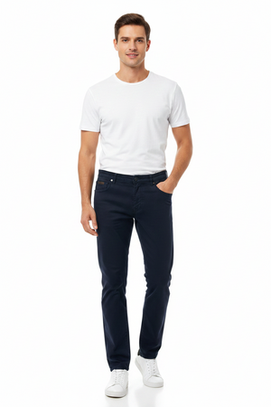 Navy Five Pocket Chinos