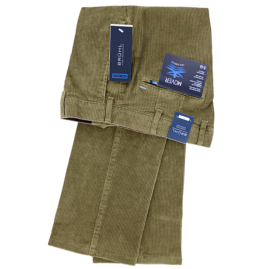 Beige Corduroy Trousers Regular Leg