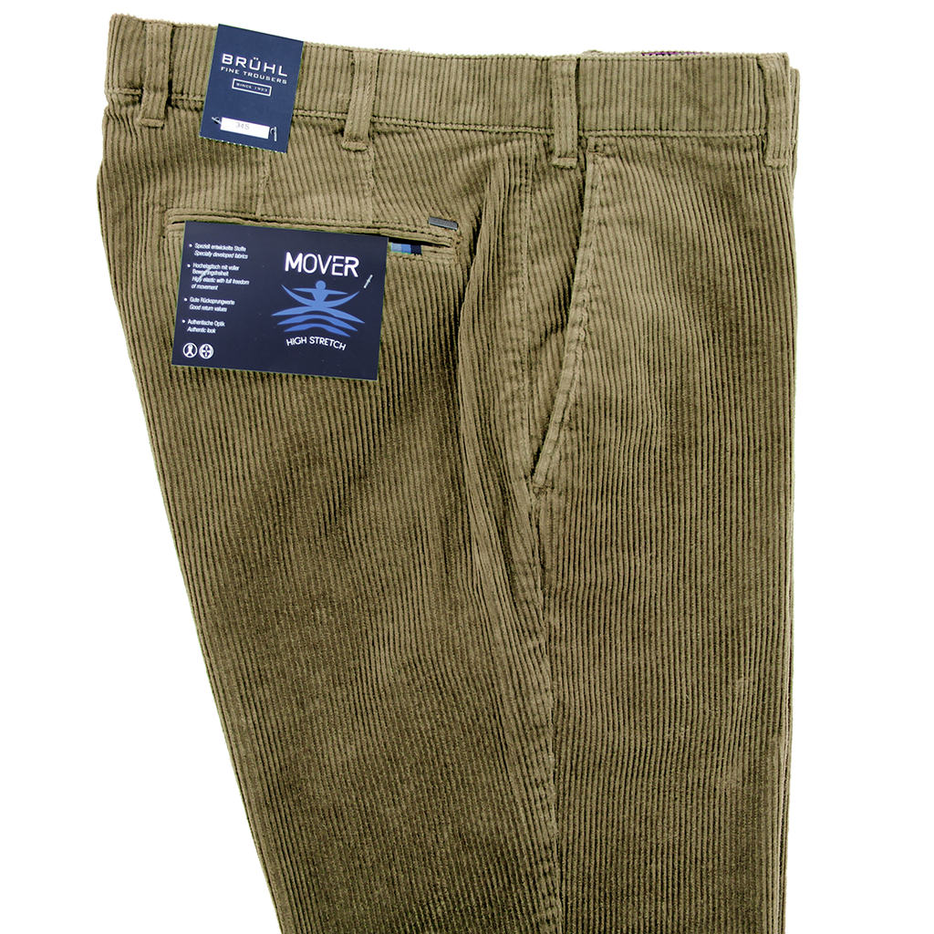 Beige Corduroy Trousers Regular Leg