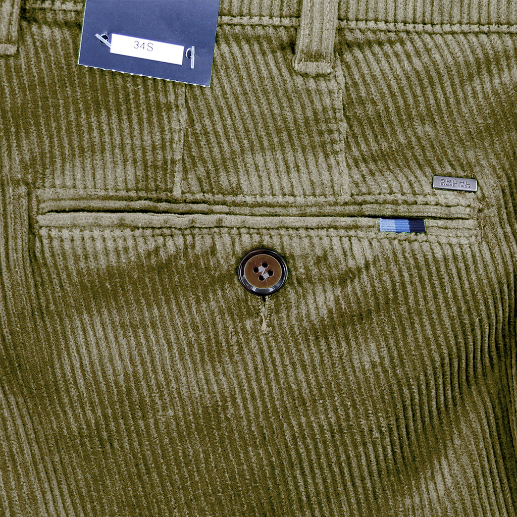 Beige Corduroy Trousers Regular Leg