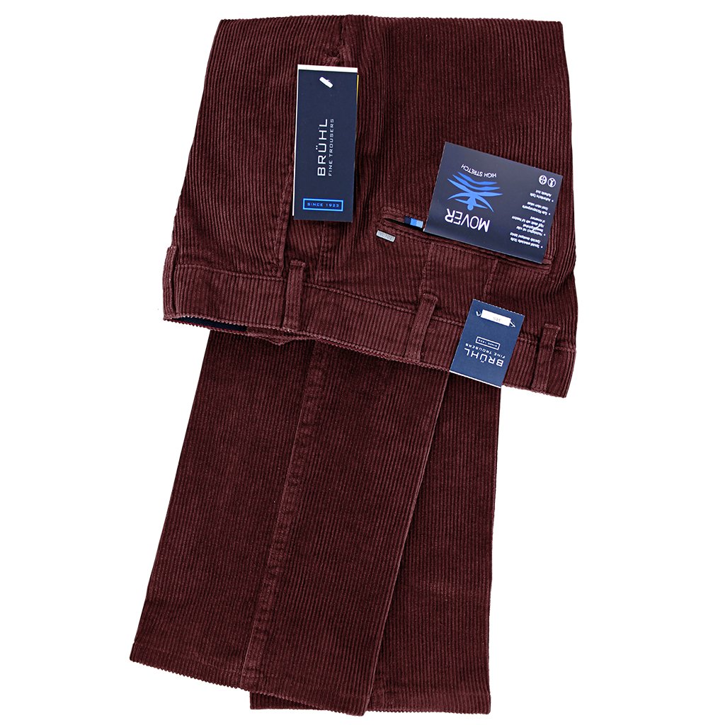 Burgundy Corduroy Trousers Regular Leg