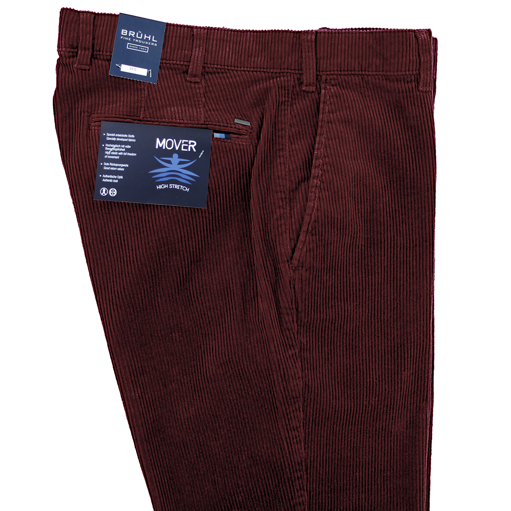 Burgundy Corduroy Trousers Regular Leg