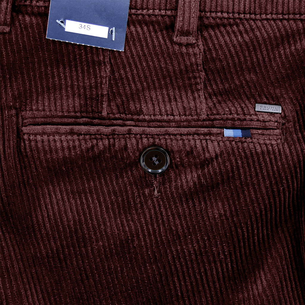 Burgundy Corduroy Trousers Regular Leg