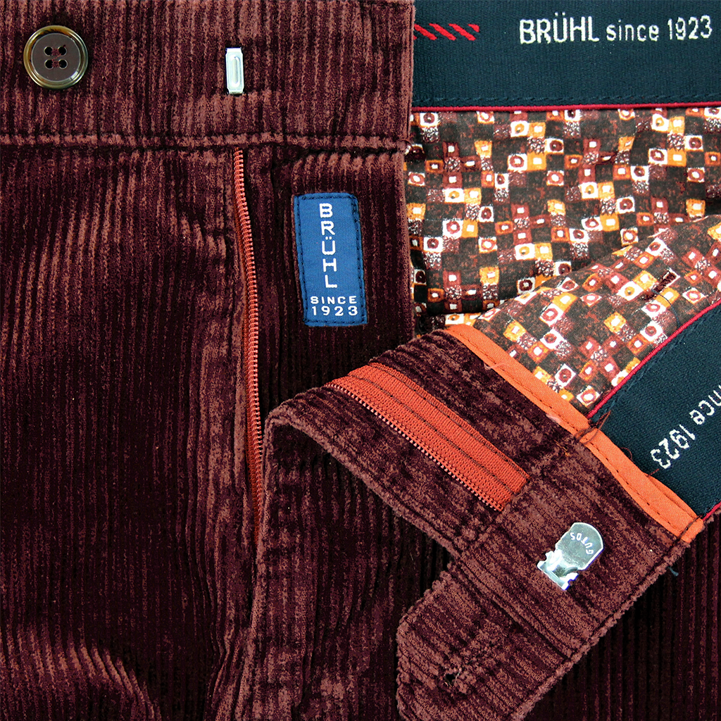 Burgundy Corduroy Trousers Regular Leg