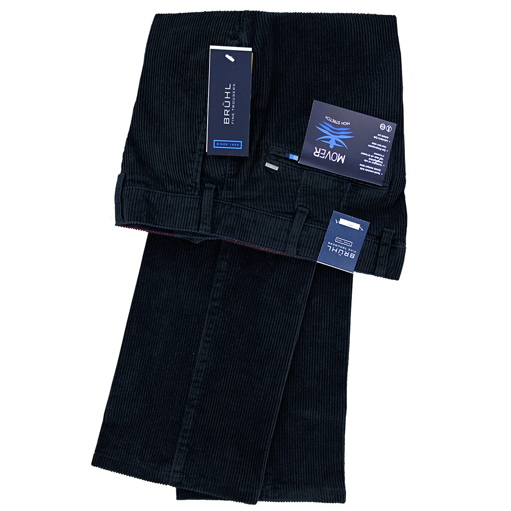 Navy Corduroy Trousers Regular Leg