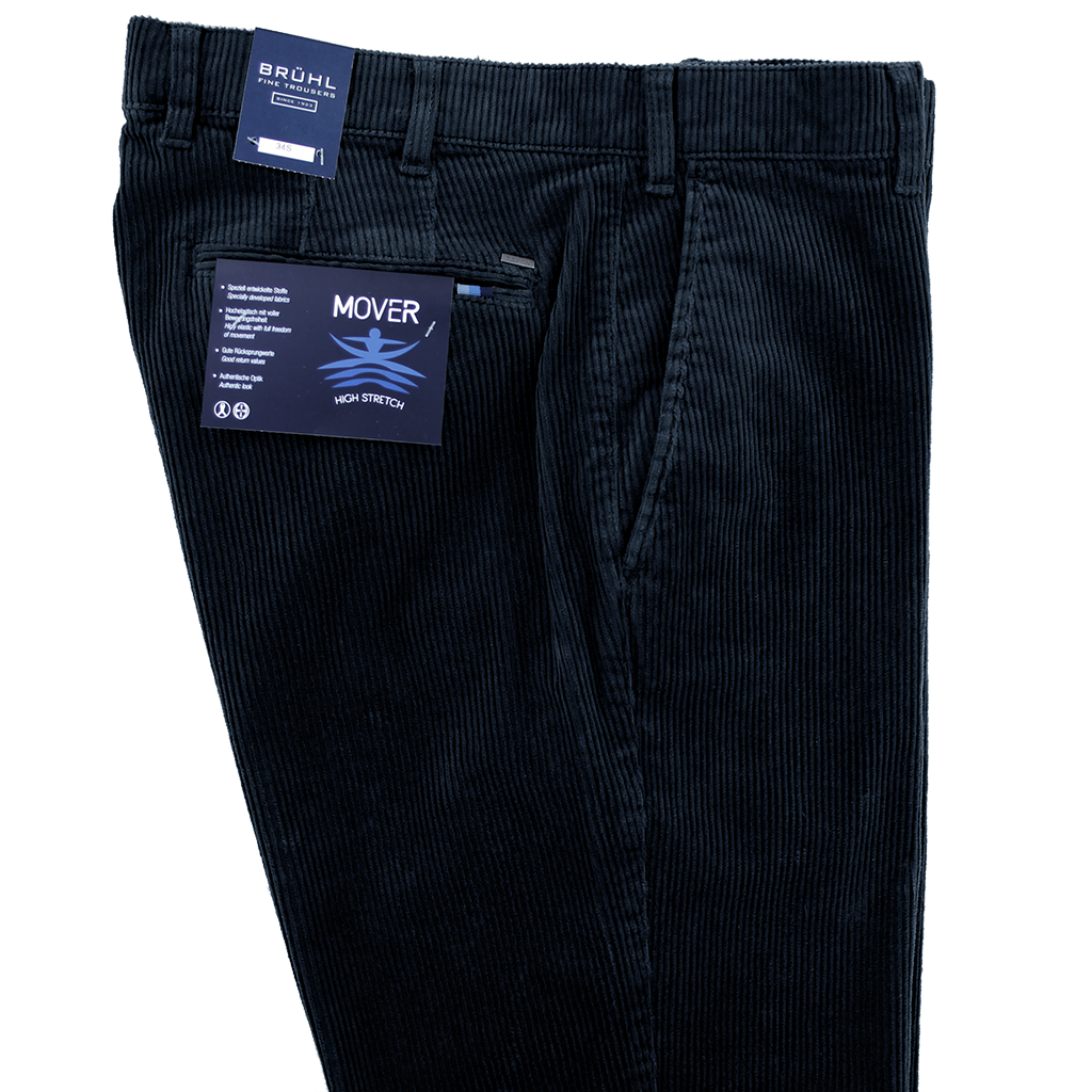 Navy Corduroy Trousers Regular Leg