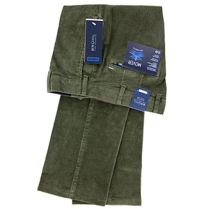 Olive Corduroy Trousers Regular Leg