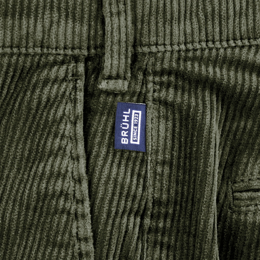 Olive Corduroy Trousers Regular Leg