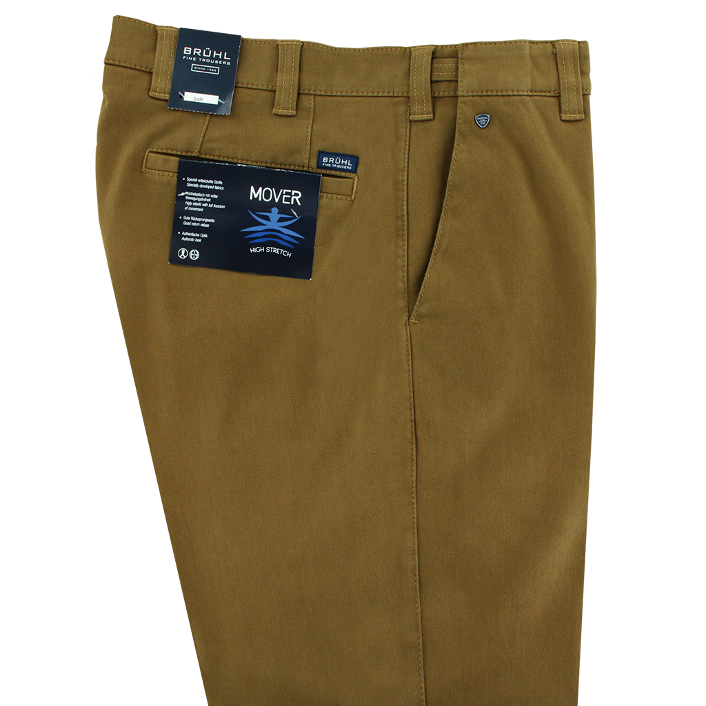 Bruhl Leeds Giza Cotton Sand Trouser Long Leg