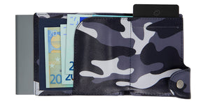 Black Camo Print Single Wallet