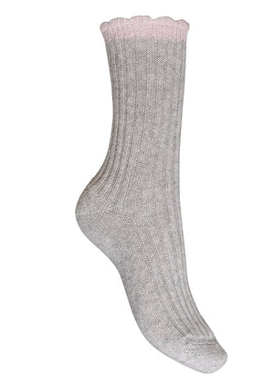Grey Scallop Socks