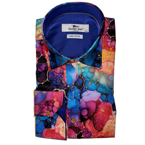 Claudio Lugli Oil Liquid Print Shirt Purple