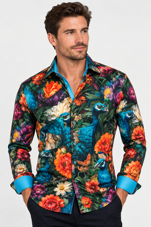 Peacock Floral Print Shirt