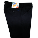 Load image into Gallery viewer, Meyer Micro Structure Cotton Trouser Chicago Navy Long Leg
