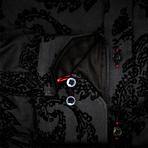 Claudio Lugli Flocked Paisley Shirt Black