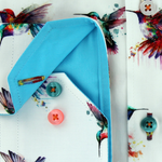 Load image into Gallery viewer, Claudio Lugli Watercolour Hummingbird Shirt White
