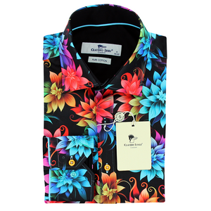 Claudio Lugli Floral Multicolured Shirt Black