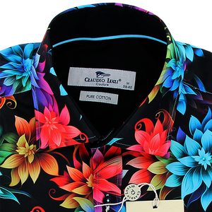 Claudio Lugli Floral Multicolured Shirt Black