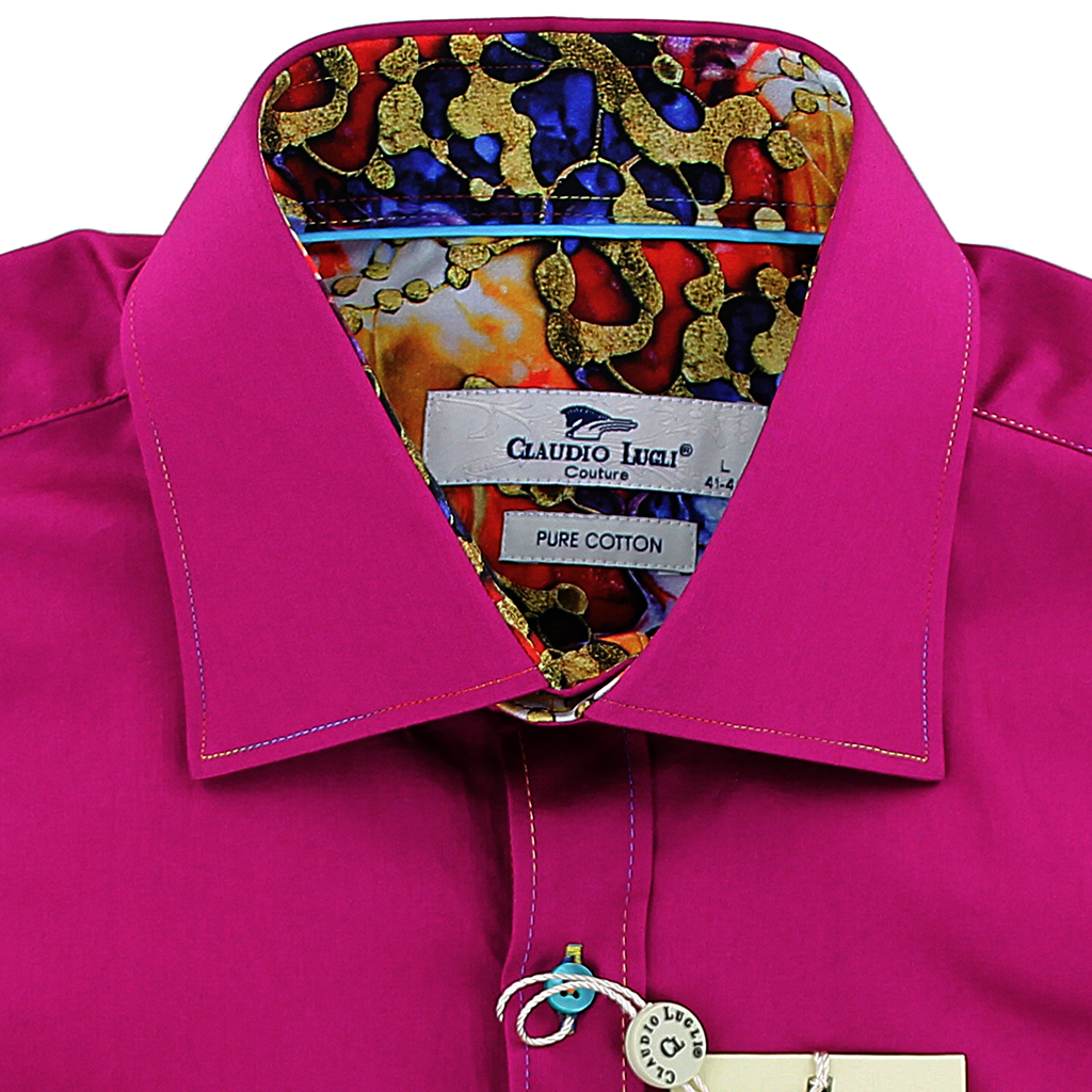 Claudio Lugli Multicolour Stitching Shirt Pink