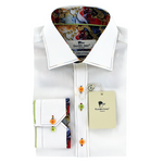 Load image into Gallery viewer, Claudio Lugli Multicolour Stitching Shirt White
